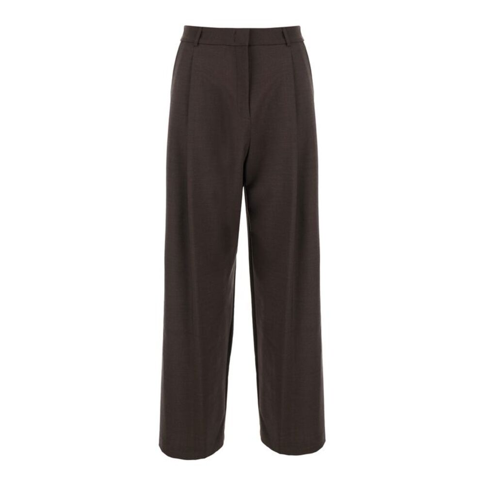 Merci Women Brown Pants With Pockets And Finished Hems In Tech Fabric For Men